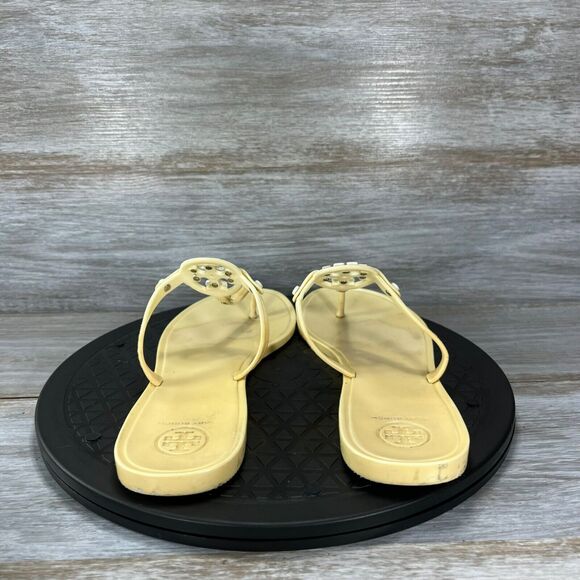 Tory Burch Woman’s Mini Miller Medallion Ivory Flip Flop Thong Sandals Size 9 - Picture 4 of 9